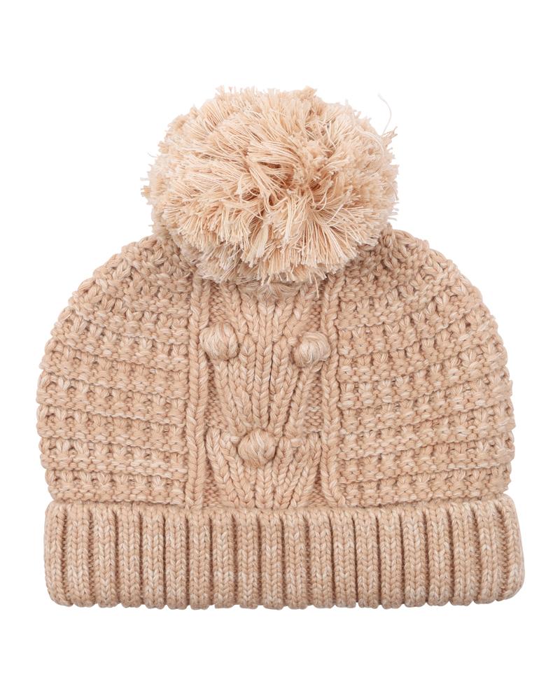 Beanie with Pom Pom - Oatmeal main image 1