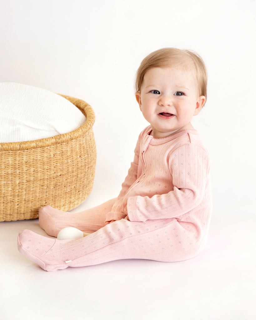 Bebe Milk Organic Pointelle LS Zipsuit