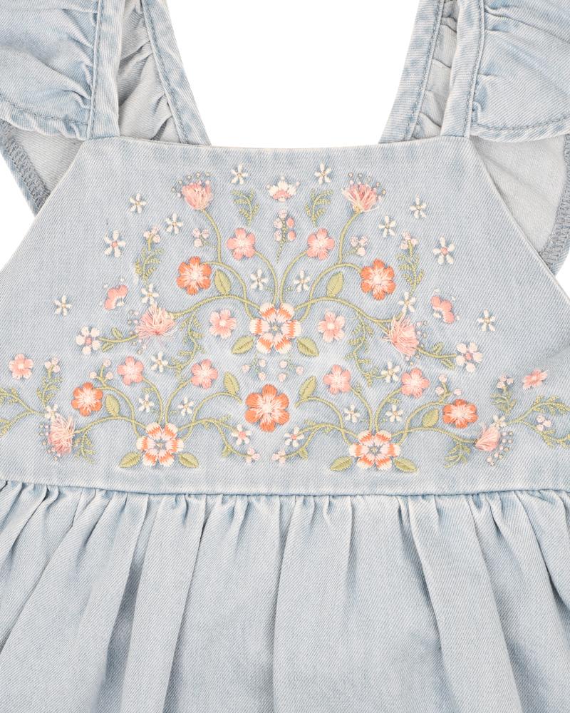 sachin and babi light blue dress PALM COVE DENIM EMBROIDERED PINAFORE DRESS 3-7 YRS – Minihaha