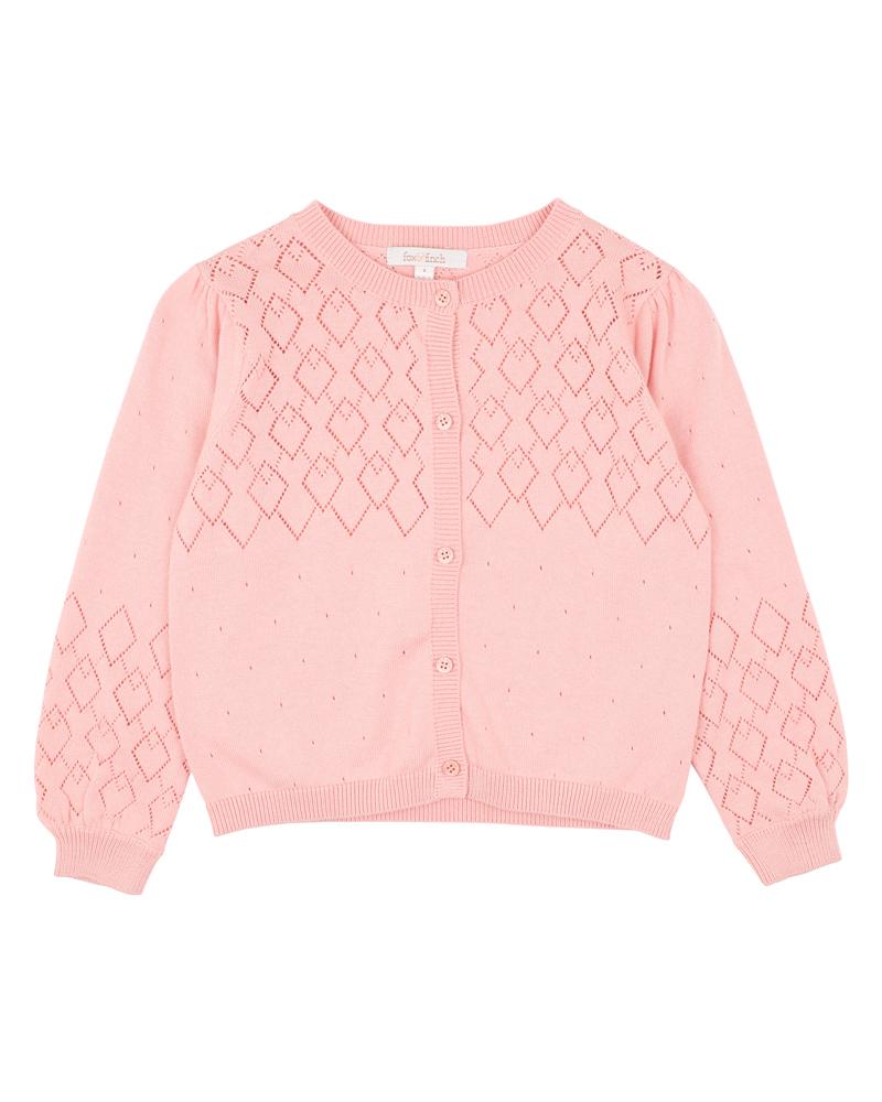 PINK POINTELLE KNITTED CARDIGAN 3-7 YRS - Main Image