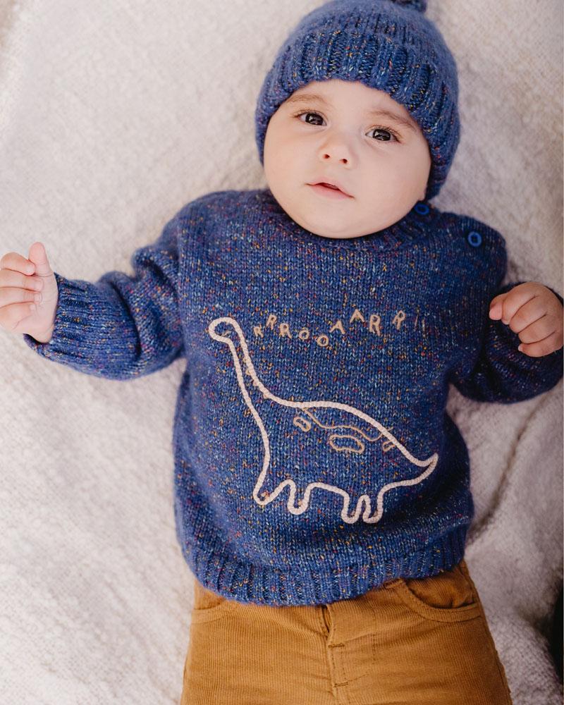 ISAAC DINOSAUR KNITTED JUMPER – Minihaha