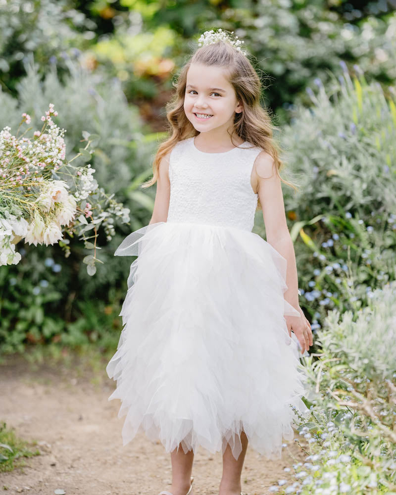 WATERFALL TULLE DRESS ANKLE LENGTH 3 7 YRS