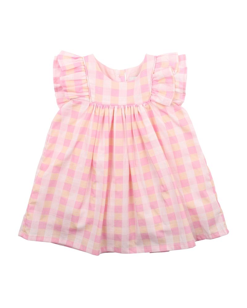 RETRO CHECK FRILL DRESS Minihaha